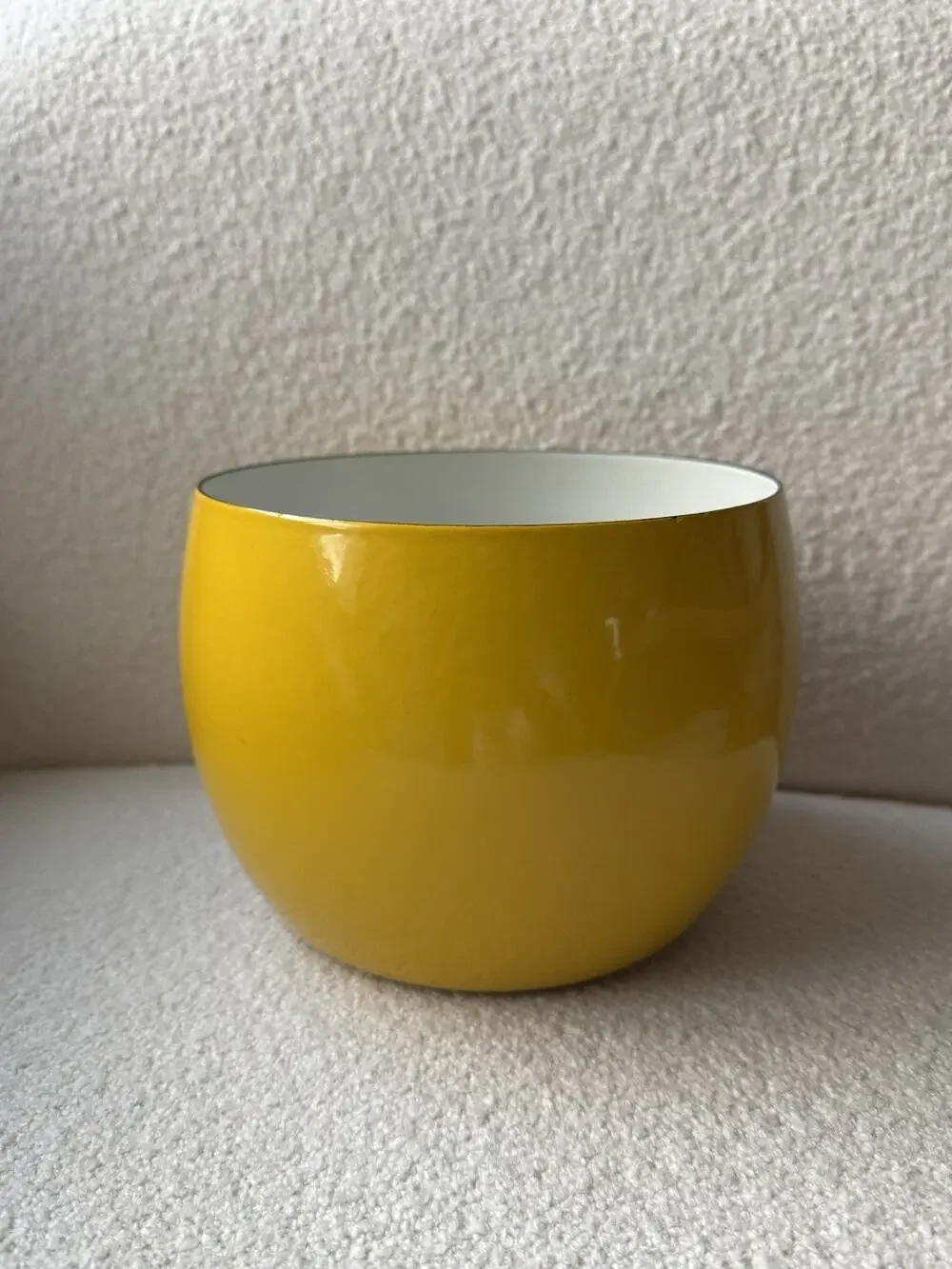 Vintage DANSK Design IHQ France Enamel Bowl 7 ¼” in Diameter x 6” Tall Yellow